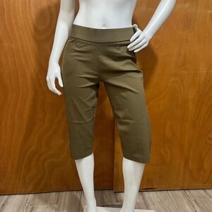 Liz Claiborne Alyssa Pedal Pusher Pants Womens 2 Green Pull On Mid Rise NWT